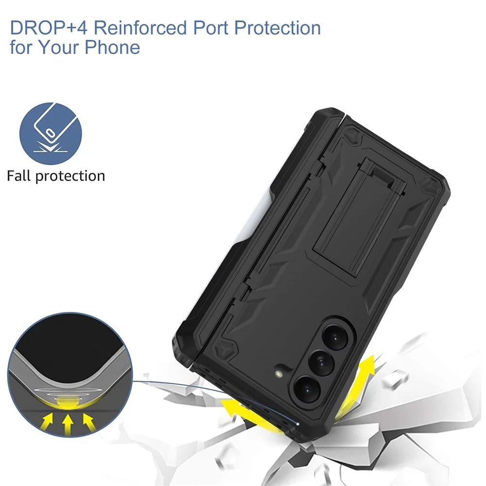 GW30 Kickstand Phone Case for Samsung Galaxy Z Fold5 5G Hard PC Protective Cover with Pencil Slot - Black - 4