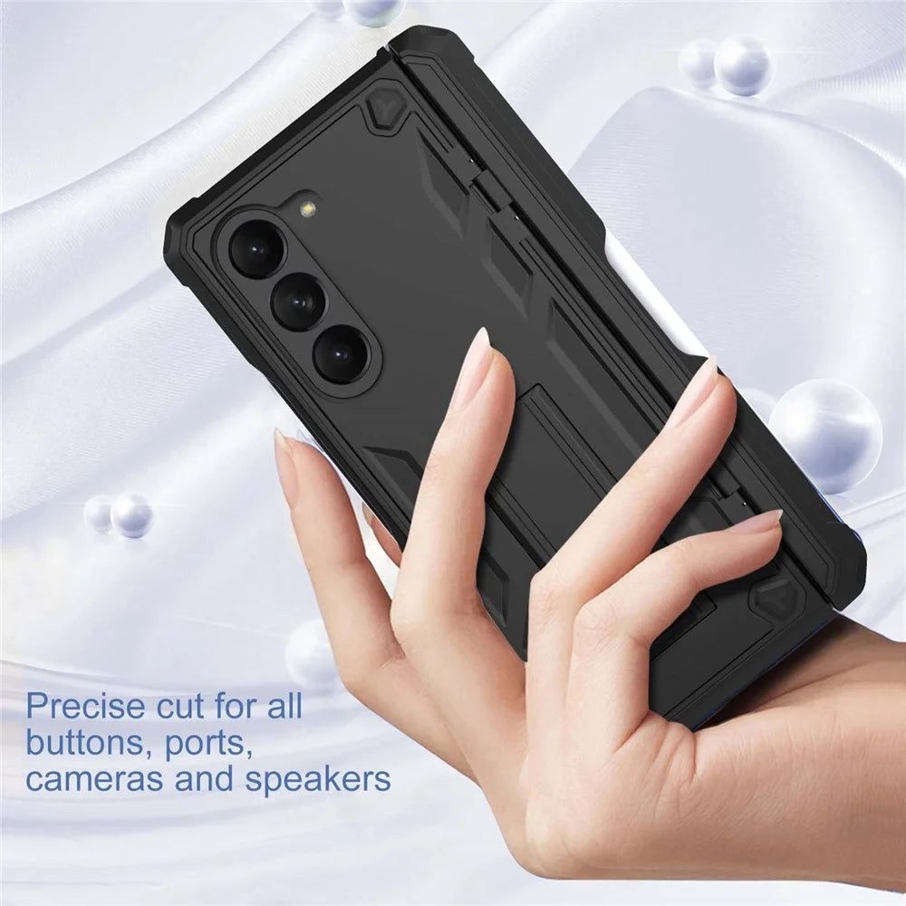 GW30 Kickstand Phone Case for Samsung Galaxy Z Fold5 5G Hard PC Protective Cover with Pencil Slot - Black - 5