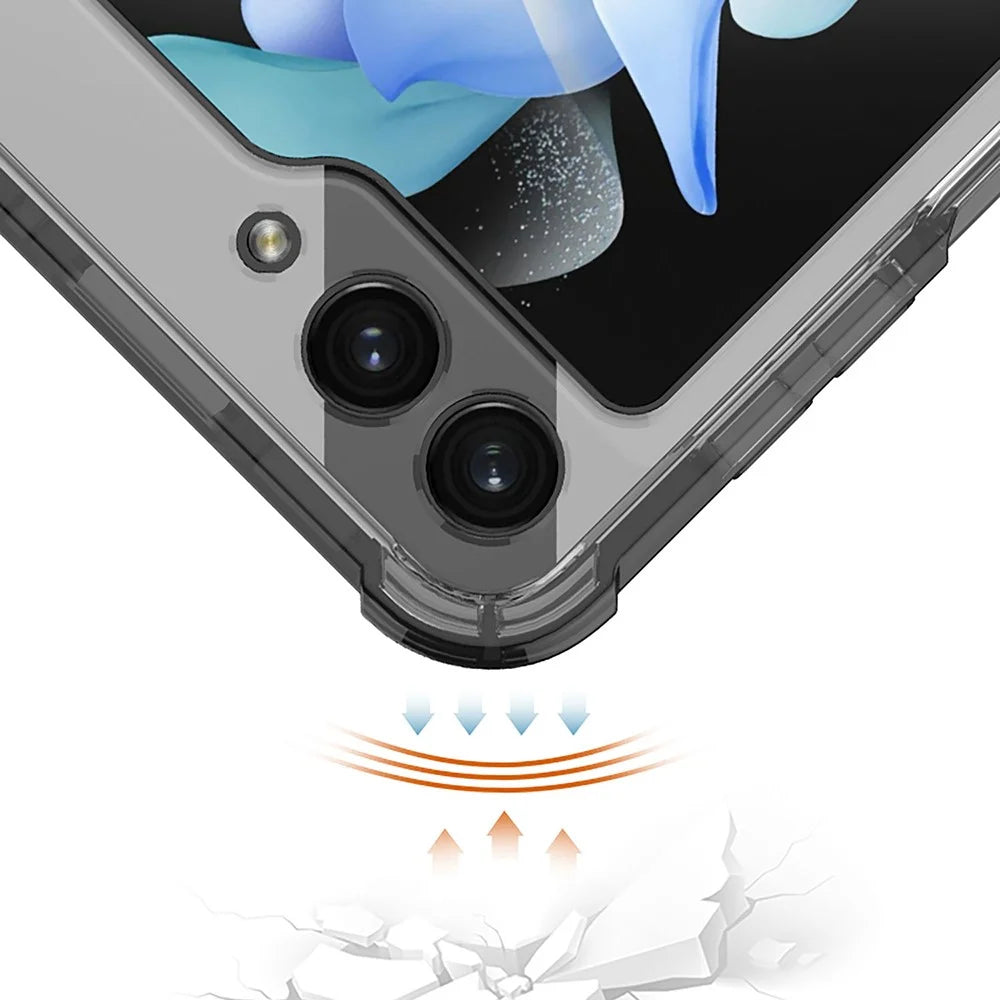 GKK For Samsung Galaxy Z Flip5 5G Kickstand Phone Case Airbag TPU Magnetic Cover - Transparent Green - 6