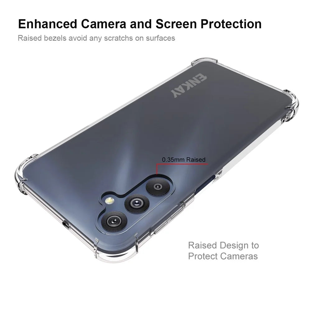 ENKAY HAT PRINCE For Samsung Galaxy F34 5G / M34 5G Clear TPU Phone Case Four Corners Reinforced Anti-slip Strip Edge Cover - 3
