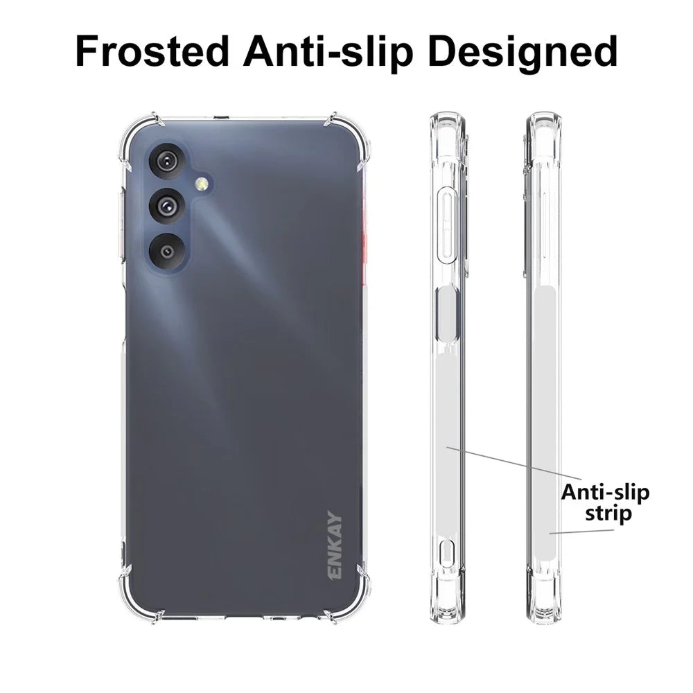 ENKAY HAT PRINCE For Samsung Galaxy F34 5G / M34 5G Clear TPU Phone Case Four Corners Reinforced Anti-slip Strip Edge Cover - 4