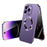 For iPhone 13 Pro Max PC+Aluminium Alloy Phone Case Compatible with MagSafe with Anti-peep Tempered Glass Film - Purple - 1