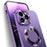 For iPhone 14 Pro Magnetic Phone Case Compatible with MagSafe PC+Aluminium Alloy+ Anti-peep Tempered Glass Phone Cover - Purple - 3