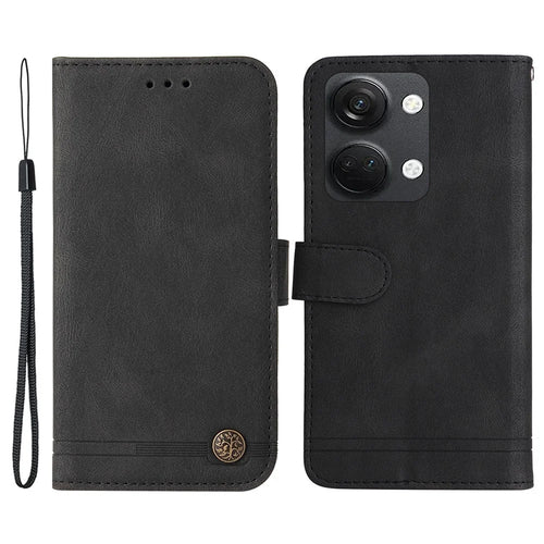 For OnePlus Nord 3 5G / Ace 2V Leather Wallet Cases Skin Touch Phone Cover Stand with Strap - Black - 1