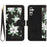 For Samsung Galaxy A34 5G Phone Case Flower Pattern Printing Stand Leather Cover with Card Slots - Black - 1