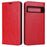Genuine Cow Leather Cover for Google Pixel 8 Pro Crazy Horse Texture Wallet Stand Phone Case - Red - 1