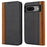 For Google Pixel 8 PU Leather Phone Case Bi-color Splicing Stand Wallet Cover - Black+Yellow - 1