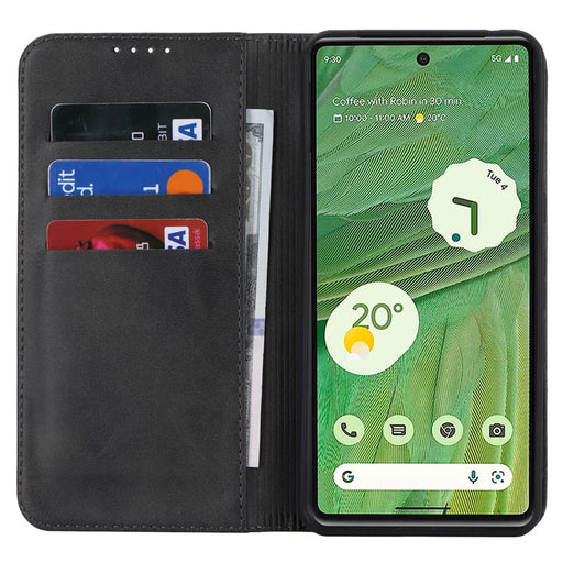 Calf Texture PU Leather Case for Google Pixel 8 Pro , Anti-drop Stand Wallet Phone Cover - Black - 2