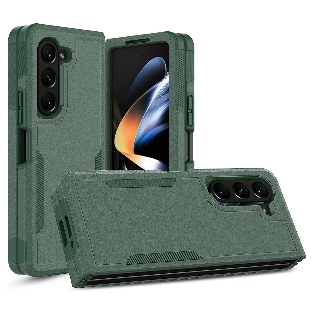 Shockproof Case for Samsung Galaxy Z Fold5 5G PC+TPU Slim Cover Anti-Drop Phone Case - Dark Green - 1