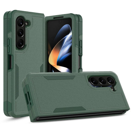 Shockproof Case for Samsung Galaxy Z Fold5 5G PC+TPU Slim Cover Anti-Drop Phone Case - Dark Green - 1