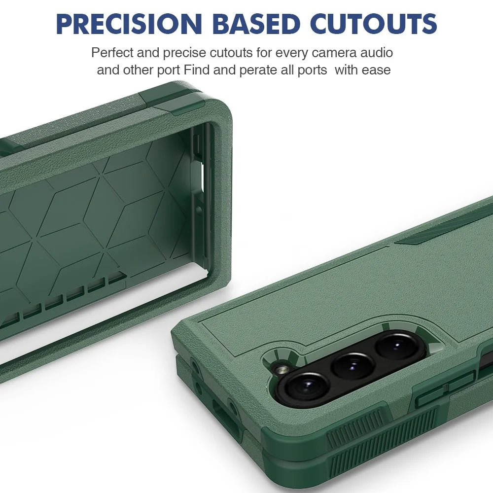 Shockproof Case for Samsung Galaxy Z Fold5 5G PC+TPU Slim Cover Anti-Drop Phone Case - Dark Green - 3