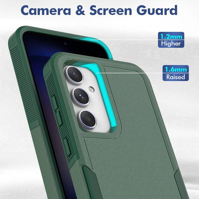 PC+TPU Phone Case for Samsung Galaxy S23 FE Protective Cover Anti-Scratch Phone Case - Dark Green - 5