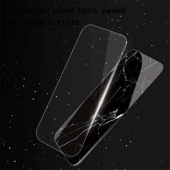 For Samsung Galaxy S23 FE Marble Pattern Phone Case Tempered Glass+PC Back TPU Frame Protective Cover - Blood Red Marble - 4