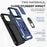 For iPhone 15 Pro Max Slide Camera Protector Phone Case Metal Ring Kickstand Anti-scratch PC + TPU Cover - Blue - 4