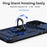 For iPhone 15 Pro Max Slide Camera Protector Phone Case Metal Ring Kickstand Anti-scratch PC + TPU Cover - Blue - 6