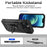 Slide Camera Protector Shell for iPhone 15 Plus , Phone Case Metal Ring Kickstand PC + TPU Cover - Black - 2
