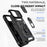 Slide Camera Protector Shell for iPhone 15 Plus , Phone Case Metal Ring Kickstand PC + TPU Cover - Black - 4
