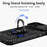 Slide Camera Protector Shell for iPhone 15 Plus , Phone Case Metal Ring Kickstand PC + TPU Cover - Black - 6