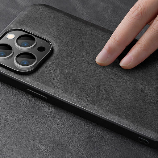 X-LEVEL Bojue-3 Series For iPhone 15 Pro PU Leather Coated TPU Cover Anti-drop Phone Case - Black - 2