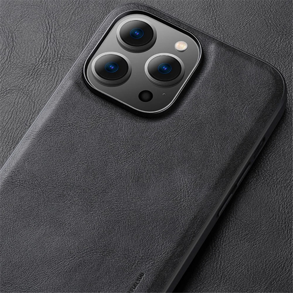 X-LEVEL Bojue-3 Series For iPhone 15 Pro PU Leather Coated TPU Cover Anti-drop Phone Case - Black - 3