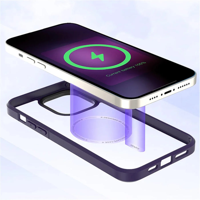X-LEVEL Crystal Clear Series Anti-Drop Phone Case for iPhone 15 Pro Case Compatible with MagSafe TPU+PC Cover - Transparent - 6