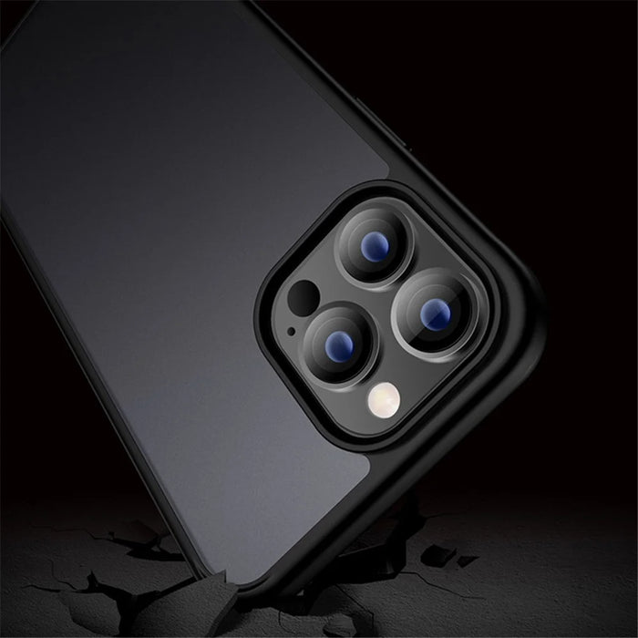 X-LEVEL For iPhone 15 Rubberized Skin-touch Acrylic Case Anti-drop Cellphone Back Cover - Navy Blue - 3