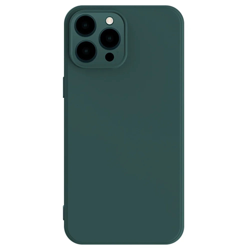 X-LEVEL For iPhone 15 Pro Soft TPU Phone Case Liquid Silicone Texture Shockproof Cover - Midnight Green - 1