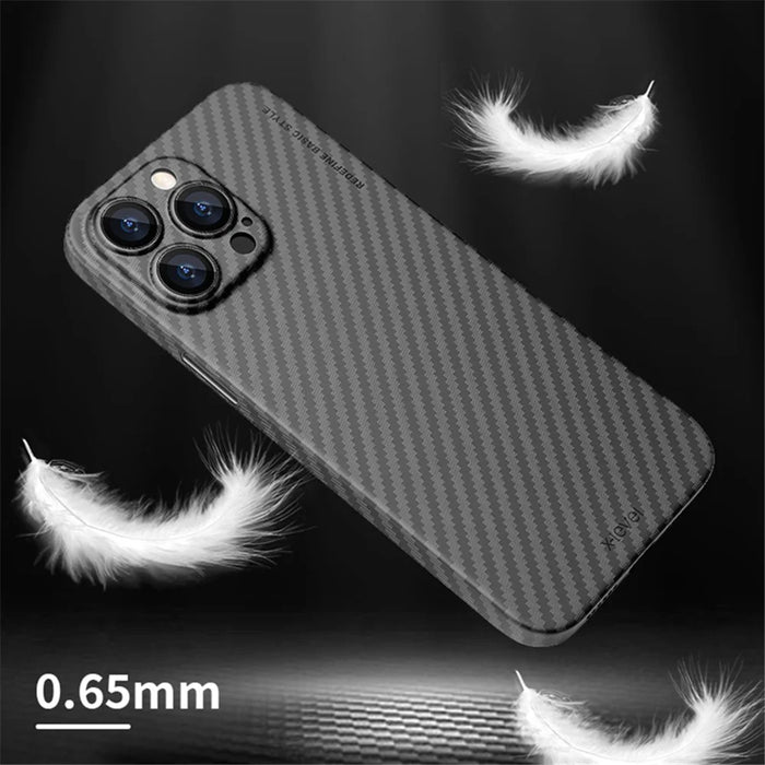 X-LEVEL For iPhone 15 Carbon Fiber Texture Hard PC Back Protector Case Ultra Thin Phone Cover - 2