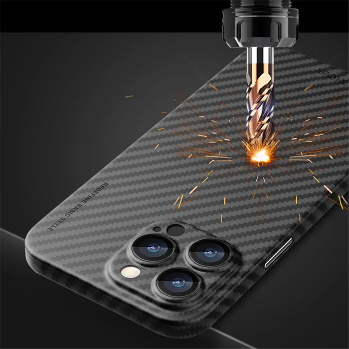 X-LEVEL For iPhone 15 Pro Carbon Fiber Texture Shockproof Hard PC Back Case Ultra Thin Phone Cover - 4