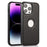 PU+TPU Phone Case for iPhone 15 Pro Max Shockproof Slim Case Anti-Drop Logo View Phone Cover - Black - 1
