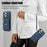 For iPhone 15 Pro Max PU Leather Coated TPU Phone Case Zipper Pocket Card Slots Protective Cover with 2 Straps - Blue - 4