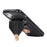 For iPhone 15 Plus Phone Shell Kickstand PU Leather Coated TPU Phone Cover Card Holder Case - Black - 3