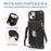 For iPhone 15 Plus Phone Shell Kickstand PU Leather Coated TPU Phone Cover Card Holder Case - Black - 5
