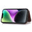 For iPhone 15 Plus PU Leather + TPU Phone Case Card Holder Kickstand Mobile Phone Protective Cover - Coffee - 3