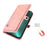 For iPhone 15 Pro Max Cell Phone Case 9 Card Slots Zipper Pocket Multifunction PU Leather Wallet Phone Cover - Rose Gold - 6