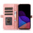 For iPhone 15 Zipper Pocket Phone Case 9 Card Slots Multifunction PU Leather Wallet Phone Case - Rose Gold - 2