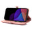 For iPhone 15 Zipper Pocket Phone Case 9 Card Slots Multifunction PU Leather Wallet Phone Case - Rose Gold - 3
