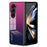 For Samsung Galaxy Z Fold5 5G Tempered Glass Phone Case Gradient Color PC+TPU Protective Cover - Gradient Rose - 1