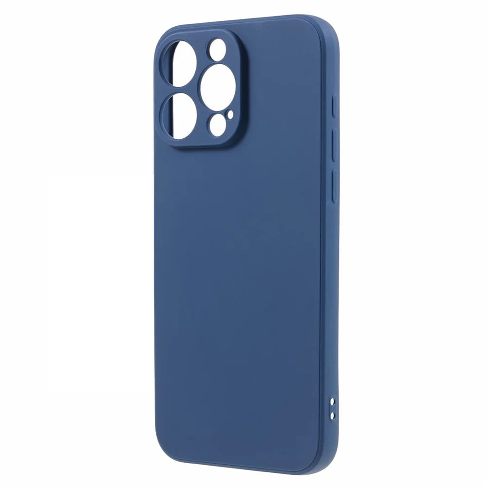 Straight Edge Phone Case for iPhone 15 Pro Soft TPU Lens Precise Cutout Protection Cover - Sapphire - 3