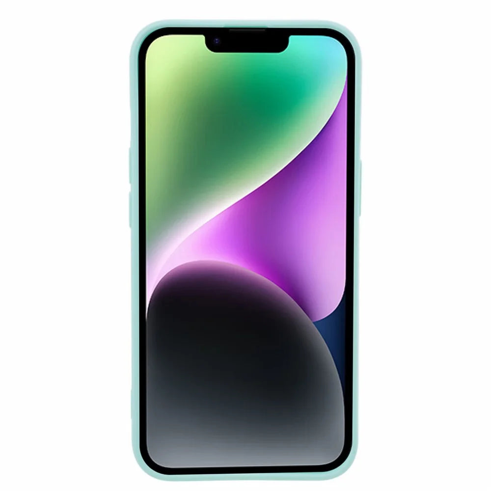 For iPhone 15 Plus Lens Precise Cutout Phone Case Straight Edge TPU Shockproof Cover - Baby Blue - 2