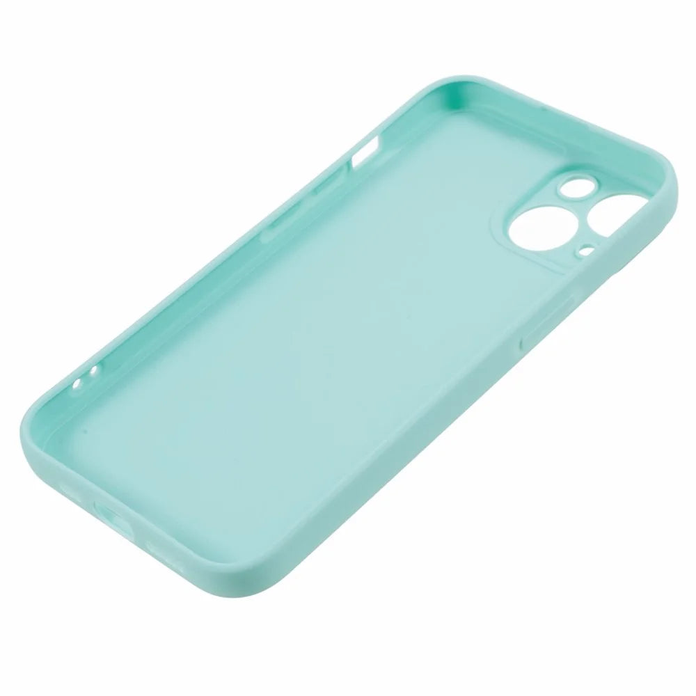 For iPhone 15 Plus Lens Precise Cutout Phone Case Straight Edge TPU Shockproof Cover - Baby Blue - 4