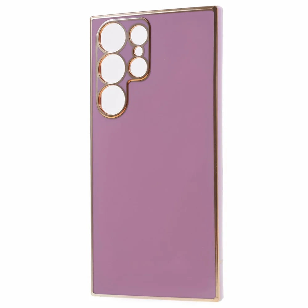 For Samsung Galaxy S23 Ultra Glossy Phone Case 6D Electroplated Edges Soft TPU Cover - Purple - 3