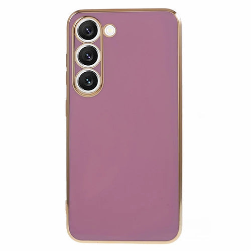 Shockproof TPU Phone Case for Samsung Galaxy S22 5G Electroplating 6D Glossy Phone Cover - Purple - 1