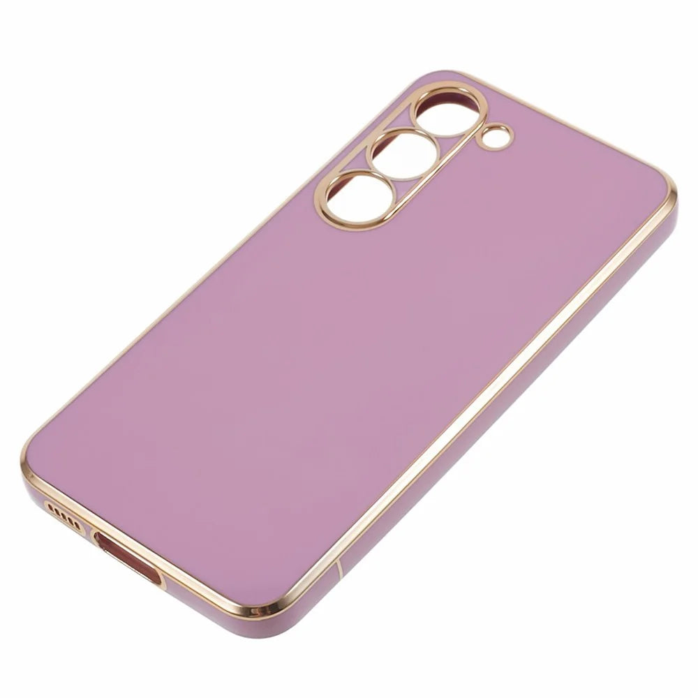 Shockproof TPU Phone Case for Samsung Galaxy S22 5G Electroplating 6D Glossy Phone Cover - Purple - 4