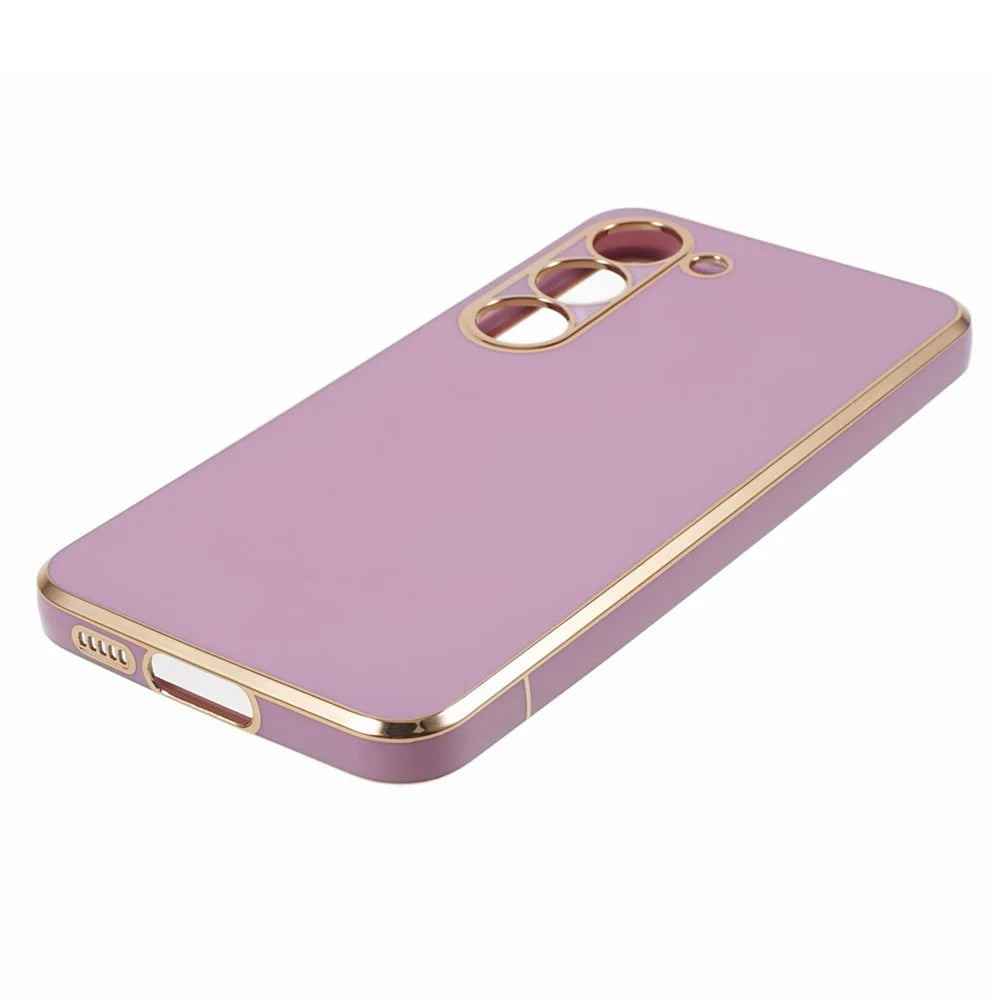 Shockproof TPU Phone Case for Samsung Galaxy S22 5G Electroplating 6D Glossy Phone Cover - Purple - 5