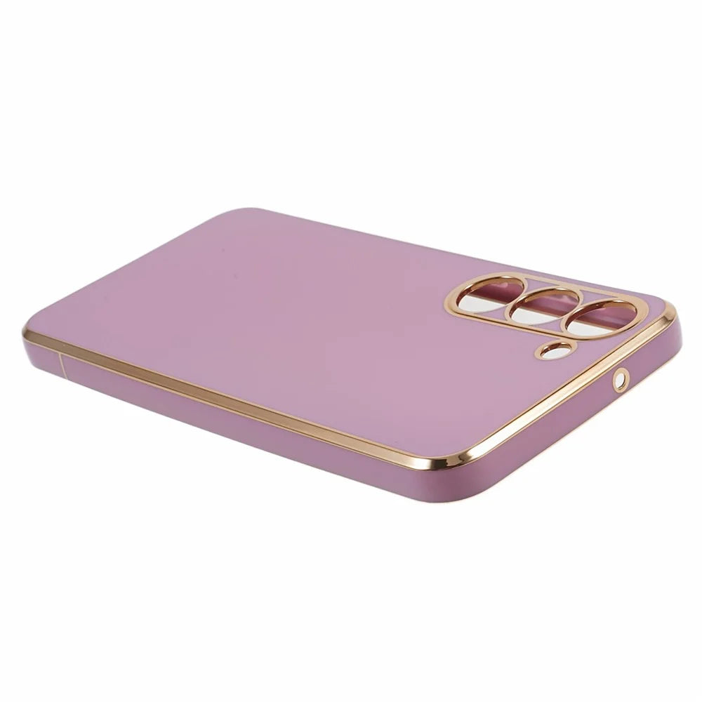 Shockproof TPU Phone Case for Samsung Galaxy S22 5G Electroplating 6D Glossy Phone Cover - Purple - 6