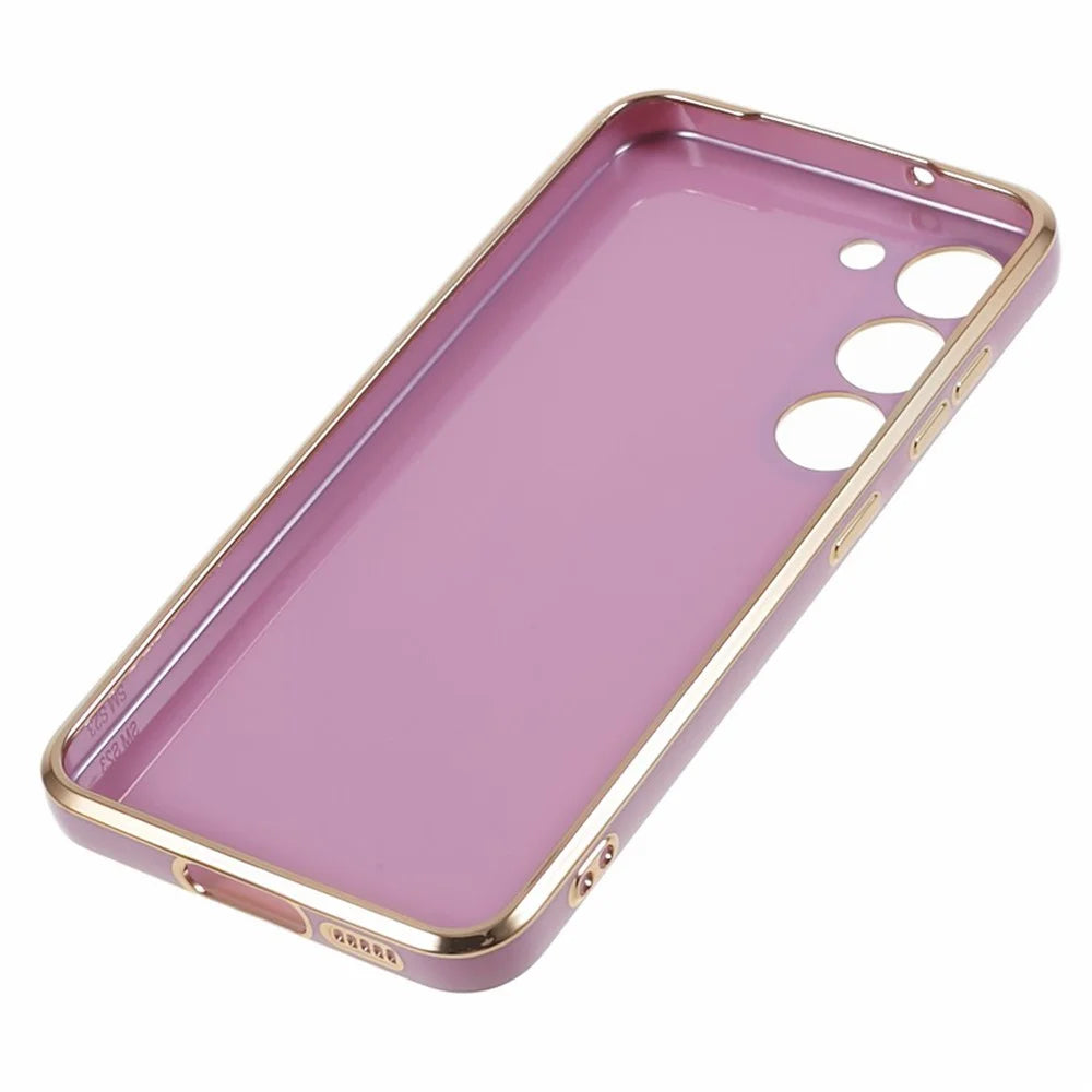 Shockproof TPU Phone Case for Samsung Galaxy S22 5G Electroplating 6D Glossy Phone Cover - Purple - 7