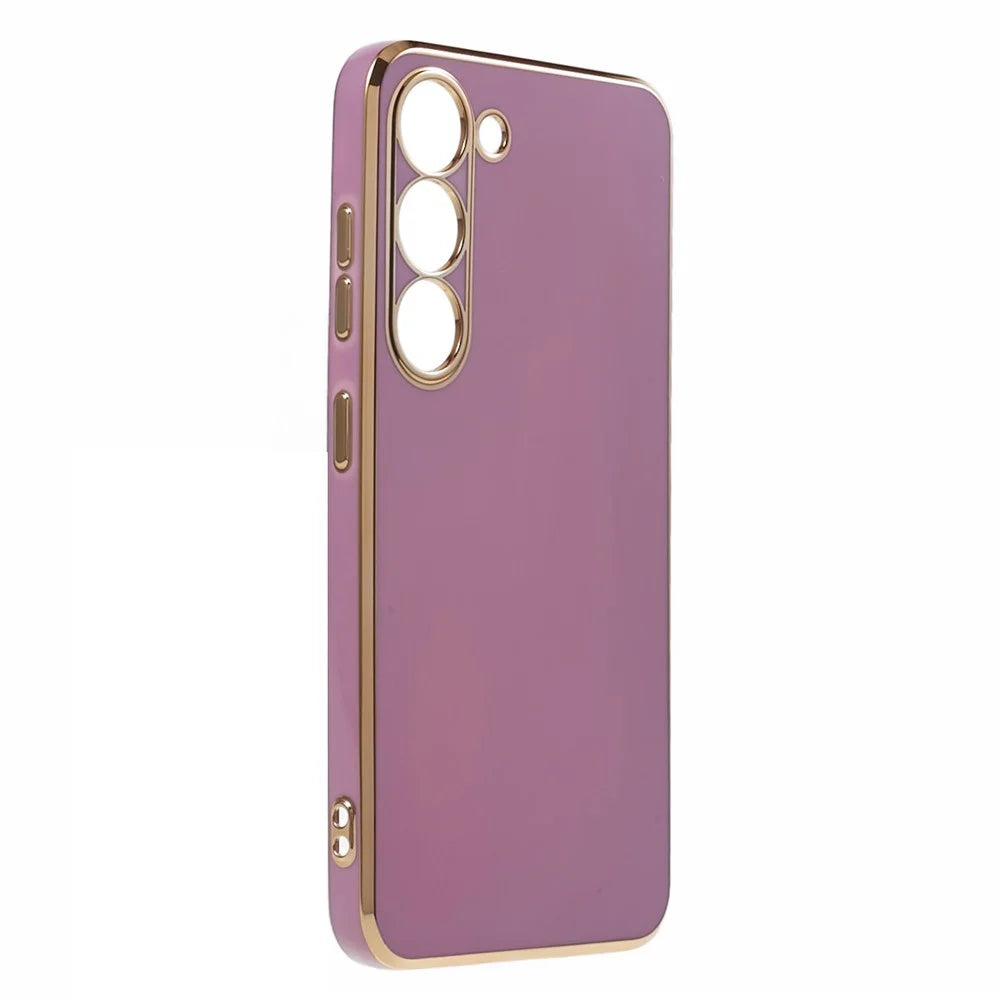 Anti-scratch TPU Phone Case for Samsung Galaxy S23 Electroplating 6D Glossy Cell Phone Back Cover - Purple - 3