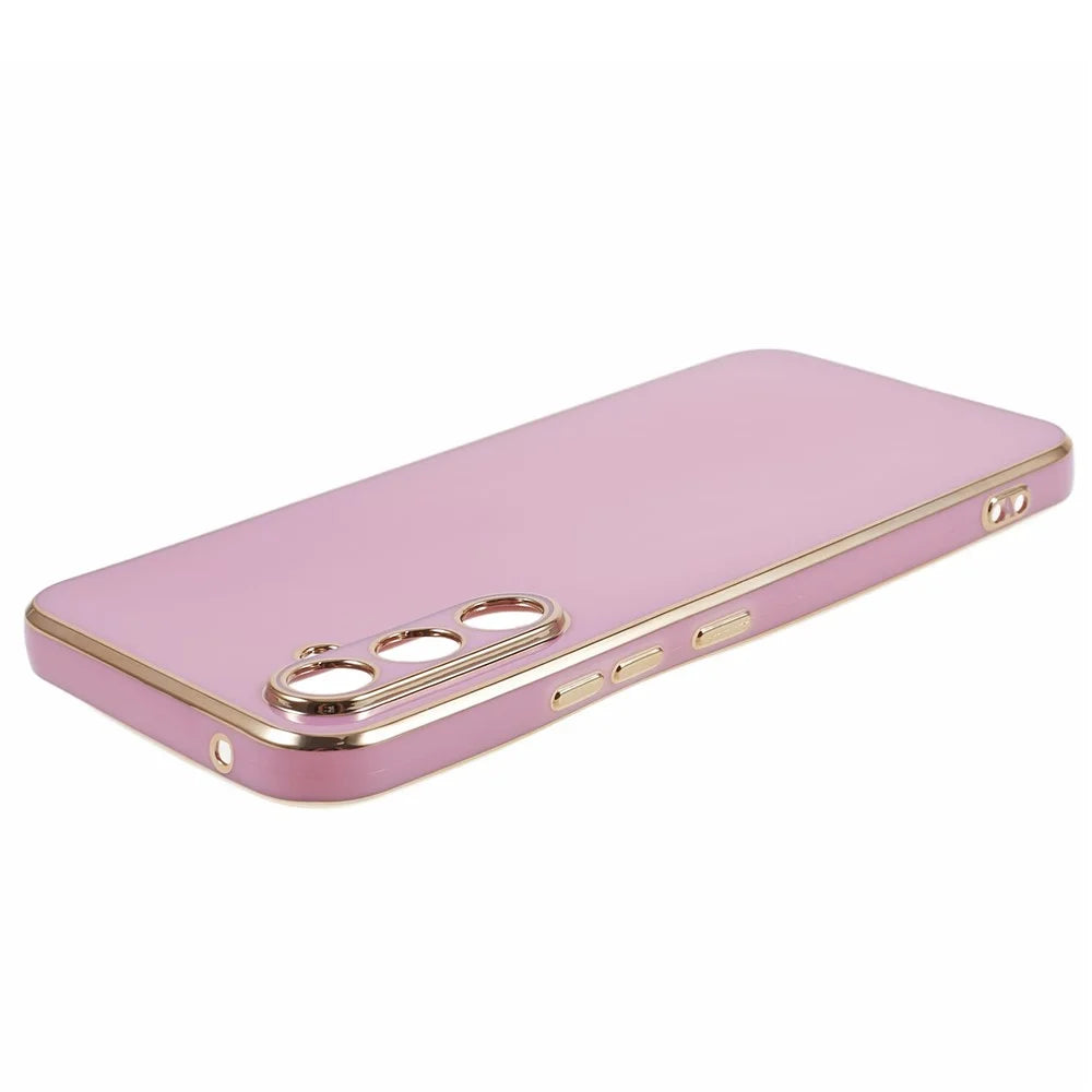 For Samsung Galaxy A25 5G (Global) (161.0 x 76.5 x 8.3mm) Glossy TPU Phone Case 6D Electroplated Shockproof Flexible Cover - Purple - 5