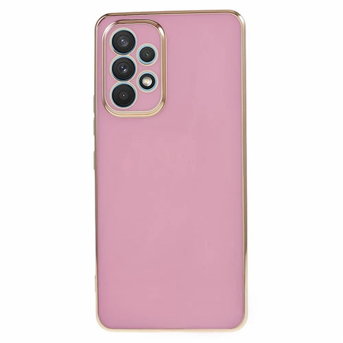 For Samsung Galaxy A33 5G Glossy Shockproof Protective Case 6D Electroplating TPU Phone Cover - Purple - 1